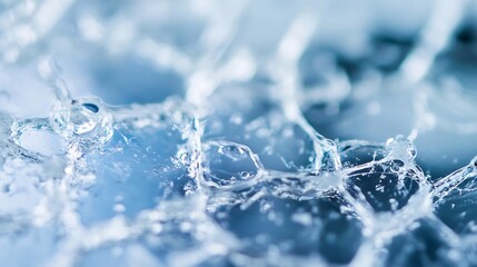 Aufkleber - Abstract Close-Up of Icy Water, Showing Intricate Crystal Structures and Blue Hues, Perfect for Backgrounds or Textures. : Generative AI