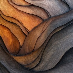 Poster - Abstract flowing patterns of warm and cool tones resembling natural textures and colors