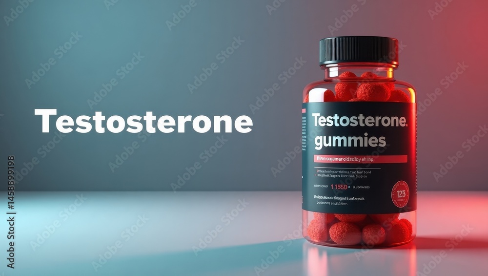 Testosterone. Testosterone supplement. Product ad banner copy text ...