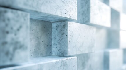 Aufkleber - Abstract architectural background featuring a close-up view of light blue concrete blocks, showcasing a textured surface and geometric pattern. Ideal for modern design projects. : Generative AI
