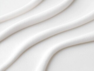 Poster - White Fabric Texture with Soft Waves