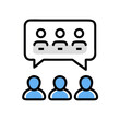 © MAHMUDA  - Speech Bubble with Multiple People Icon Representing Group Communication and Discussion