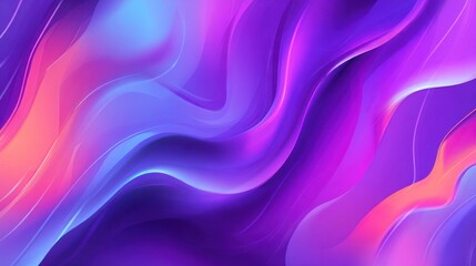 Poster - Abstract flowing waves of purple and pink colors creating a vibrant, dynamic background