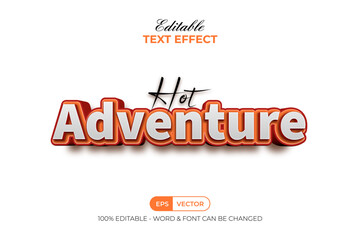 Leinwandbilder - Adventure Text Effect 3D Style. Editable Text Effect.