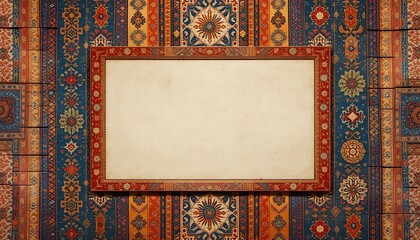 Poster - Ornate Frame on Patterned Wall Offers Versatile Display Space for Content