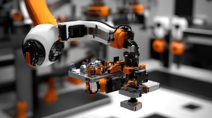 Aufkleber - Robotic Arm in Industrial Automation: Precision Engineering and Modern Manufacturing