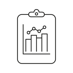 Poster - clipboard with bar and line graph icon. data analysis, business reporting, and performance tracking 