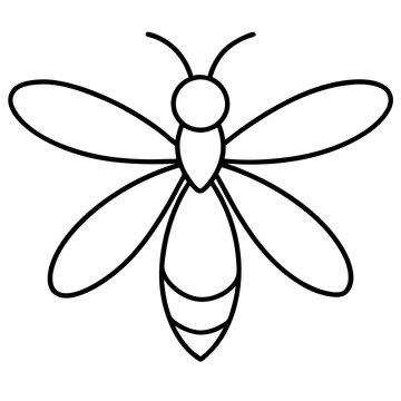 Elegant Firefly Outline Illustration