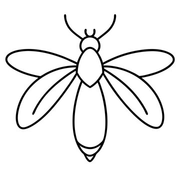 Elegant Firefly Outline Illustration