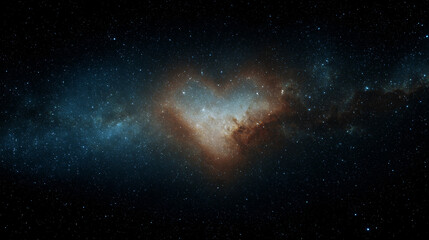 Wall Mural - cosmic heart shaped galaxy in deep space stellar formation symbolizing love and the universe mysteri