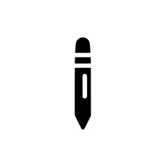 Poster - Flat black icon of a pencil designed for use in creative and educational contexts