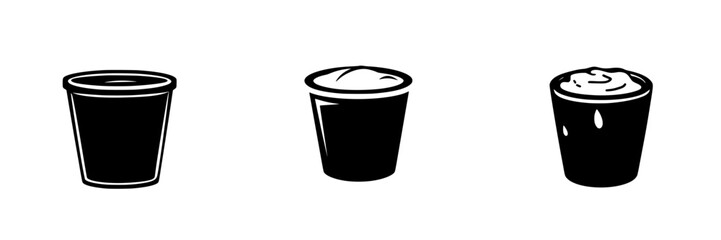 Poster - Minimalist flat black icon set featuring three different types of containers suitable for various uses