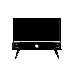 Leinwandbilder - Minimalist flat black television icon on a simple white background designed for modern graphics and digital interfaces
