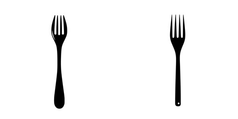 Poster - Flat black fork icons designed for culinary and dining applications showcasing minimalist aesthetic