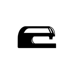 Poster - Black flat icon of a stapler showing simple and sleek design suitable for graphic and digital use