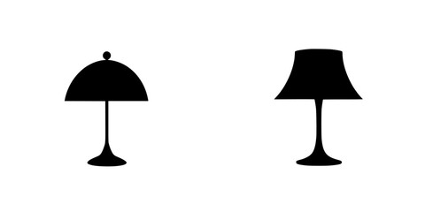 Poster - Stylish black lamp icons featuring a modern table lamp and a classic design with a shade