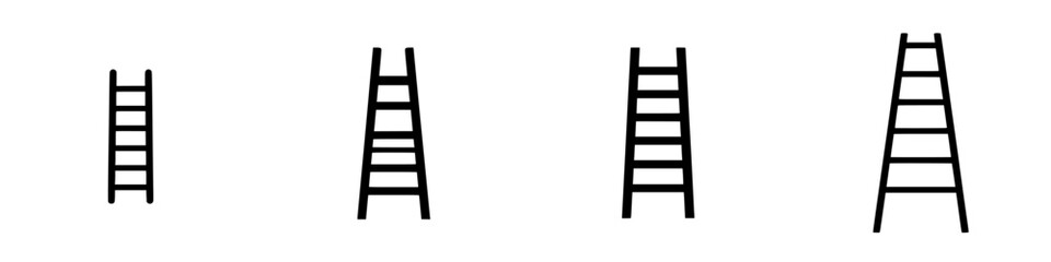 Poster - Ladders in varying sizes displayed on a minimalist design for construction and home improvement purposes