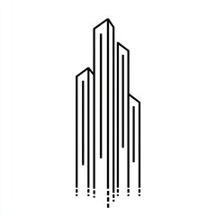 Aufkleber - Abstract city skyline, minimalist architecture, urban design, vertical lines, simple graphic