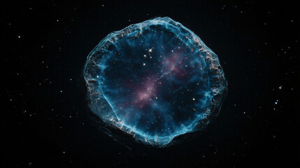 Wall Mural - time lapse of a dying star encased in translucent resin with cosmic glow and ethereal light effects