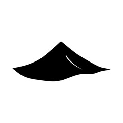 Poster - Icon representing a simple flat black mountain or hill shape suitable for various design applications and uses