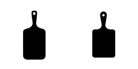Poster - Flat black icons of cutting boards displayed side by side for design and culinary representation