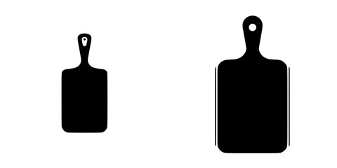 Poster - Flat black kitchen cutting board icons for culinary purposes and design use