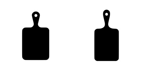 Poster - Flat black icon of two cutting boards displayed side by side showcasing simple design for kitchen use