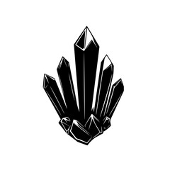 Poster - Stylized flat black crystal icon featuring multiple sharp points for decorative or illustrative use