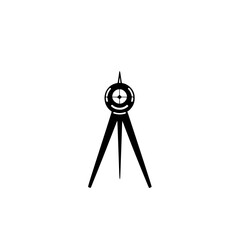Poster - compass icon design with flat black style for graphic elements