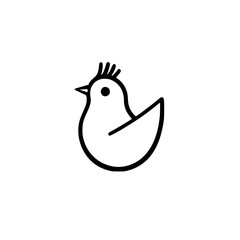 Poster - flat black icon of a stylized bird designed for various graphic applications and digital use