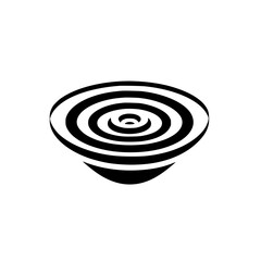 Poster - flat black icon representing a circular pattern with concentric rings, ideal for minimalist design p