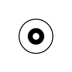 Poster - minimalist flat black icon of a circular shape on a white background representing simplicity and des