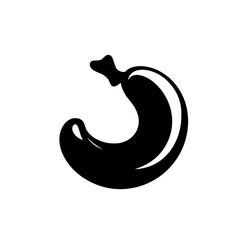 Poster - flat black icon of a stylized curved fruit resembling a banana with a smooth outline
