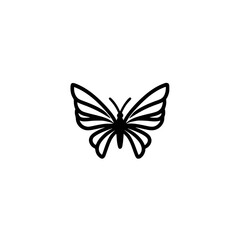 Poster - elegant black butterfly icon representing grace, transformation, and beauty