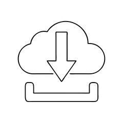 Poster - Download Icon in Outline Style, contour icons, thin line 