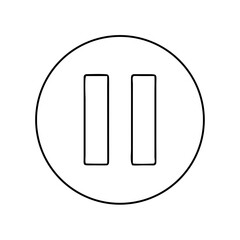 Poster - Pause Icon in Thin Line Style with Contour Design  