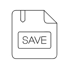 Poster - Contour icon of a save file in thin line style  