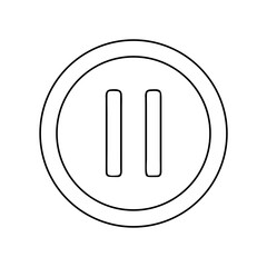 Poster - Outline of a Pause Button Icon in a Circular Frame  
