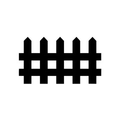 Poster - flat black icon of a fence design representing boundaries and enclosures in a minimalistic style