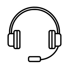 Poster - Headset icon for communication and audio technology representation in digital formats