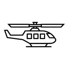 Poster - Flat black icon of a helicopter designed for simple and clear graphic representation