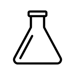 Poster - Black flat icon representing a laboratory flask used in scientific experiments and research activities for chemistry