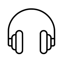 Poster - Flat black icon depicting a pair of headphones designed for music listening and audio experiences