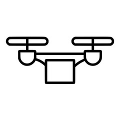 Poster - Flat black icon representing a drone with propellers, often used in digital design and technology contexts
