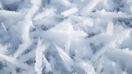 Aufkleber - Close-up view of glistening ice crystals, sharp shards, and frosty texture of snowpack, illuminated by sunlight, showcasing winter's cold beauty. : Generative AI