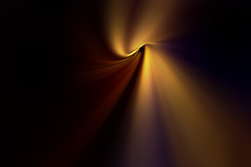 Poster - Modern bright abstract dynamic line wave curve soft light gradient neon brown yellow gold on black background design for graphics pattern web illustration technology digital backdrop wallpaper poster