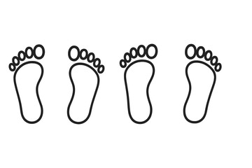 Poster - Vector illustration of simple footprint icons representing movement and direction