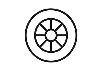 Aufkleber - Vector illustration of a simplistic wheel design on a plain background