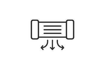 Aufkleber - Vector illustration icon depicting a rolled document with arrows indicating movement or direction