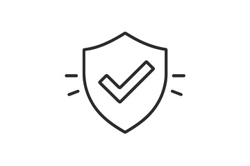 Poster - Shield symbol with check mark representing security and trust in digital services and online platforms